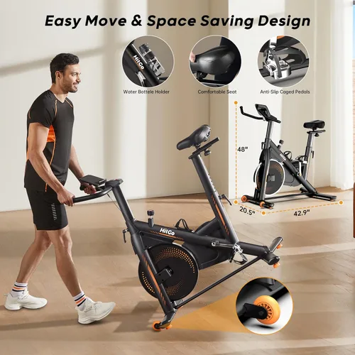 Vista 6 de HitGo Silla de escritorio para bicicleta estática de oficina, 330 libras resistente para debajo del escritorio con asiento ajustable de altura de 9
