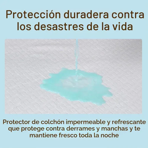 Vista 4 de Coop Home Goods Protector de colchón impermeable ultra fresco, tamaño individual, protector de colchón refrescante, lavable a máquina, funda de cama