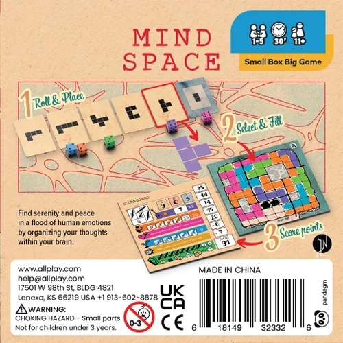 Vista 3 de Allplay Mind Space - Juego de mesa Polyomino Roll & Write, 30 minutos, 1-5