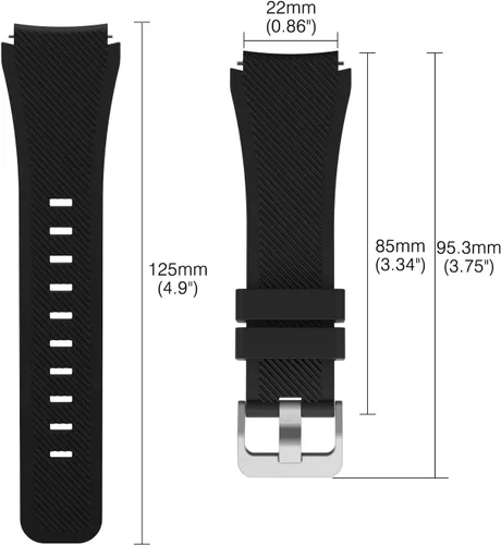 Vista 9 de Correa de reloj deportivo, marca MoKo, de silicona, para Samsung Gear S3, Negro