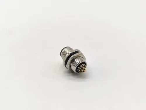 Vista 5 de Elecbee 17 Pin M12 Cable A Code Male Straight Rear Bulkhead Waterproof Panel Receptacles Solder Type