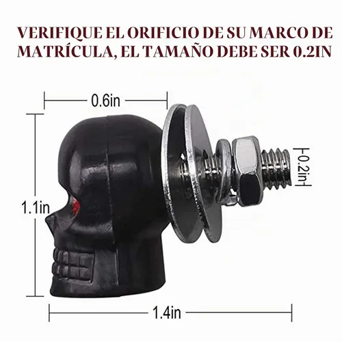 Vista 3 de Tornillos universales para placa de matrícula de automóvil y motocicleta, tornillos de marco de matrícula 3D de acero inoxidable con diseño de Negro