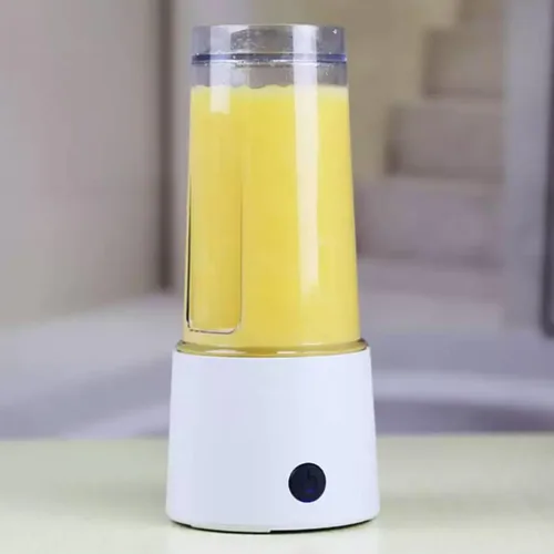 Vista 5 de Licuadora portátil de plástico con tapa de bebida directa Seis cuchillas Juicer personal para batidos y batidos jugo 500ml/17.5oz