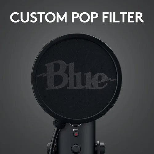 Vista 6 de Logitech Blue Yeti - Kit de transmisión de juegos con micrófono USB Yeti software azul VOCE temas exclusivos de Streamlabs filtro pop azul