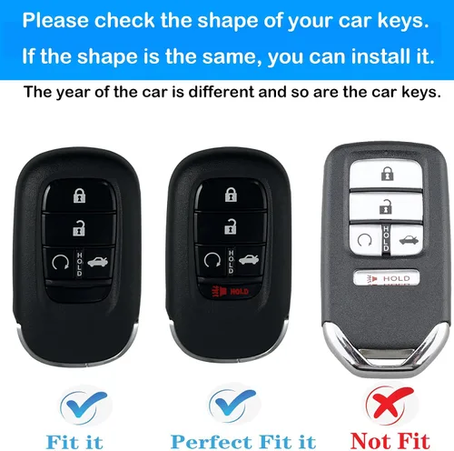 Vista 2 de Kirsnda para Honda funda para llavero, estuche con llavero, protección de TPU suave para llave/piel, 5 botones para 2022 2023 Accord Civic HR-V CR-V