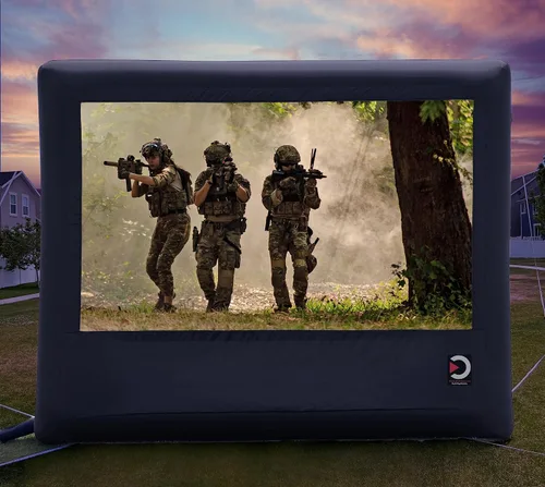 Vista 3 de Elite Outdoor Movies Pantalla inflable de alta calidad, superficie de proyección delantera/trasera de 10 x 5 (diagonal de 16.9 pies)