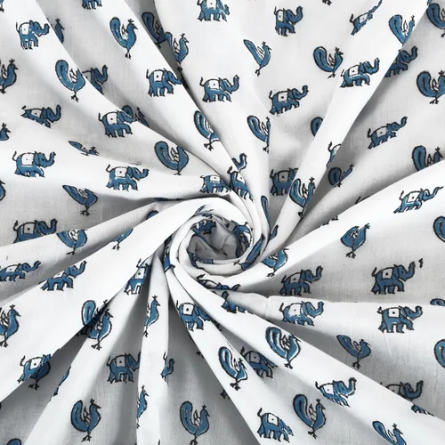 Vista 5 de Manta reversible 100% algodón, manta india, manta de aire acondicionado, 90 x 108 pulgadas (elefante, pavo real)