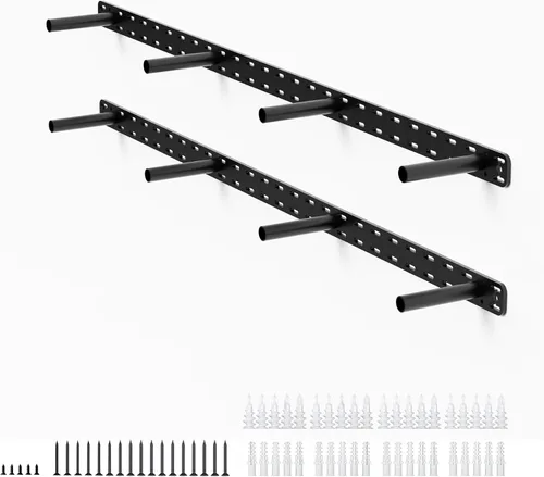 Vista 10 de 2 soportes flotantes de metal ocultos resistentes para estantes, estantes invisibles sin plantilla (16 x 6 x 1.5 pulgadas sin herramientas)