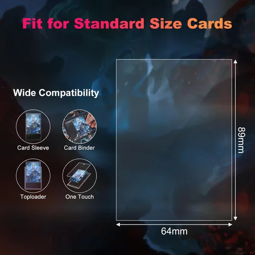 Vista 4 de Paquete de 600 fundas transparentes para tarjetas, ajuste perfecto, ideal para doble funda, funda para tarjetas intercambiables, compatible