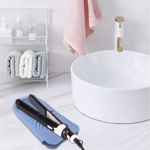 Vista 7 de Funda de silicona aislante de calor para herramientas de peinado del cabello, rizadores y planchas planas, cubierta de viaje antideslizante, pequeña