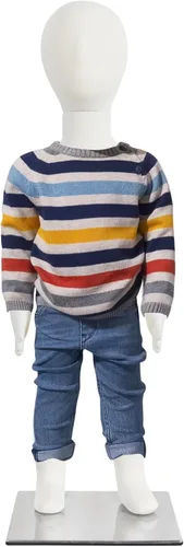 Vista 2 de Maniquí infantil de espuma flexible de cuerpo completo con cabeza extraíble, 1 año de edad, color beige