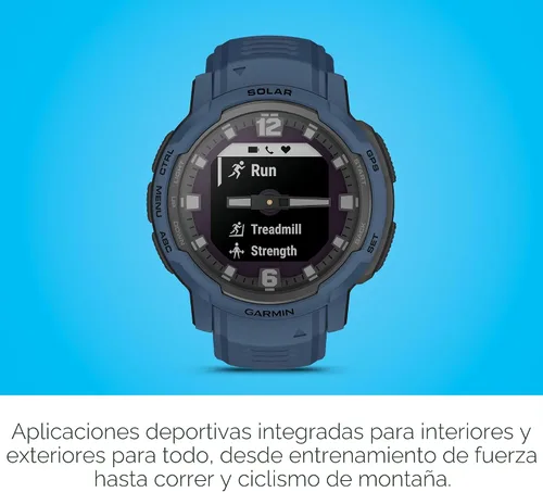 Vista 5 de Garmin Instinct® Crossover Solar, reloj inteligente híbrido, 1.772 in, azul marea Thermal & Shock Resistant, Long Battery Life, Accurate Analog