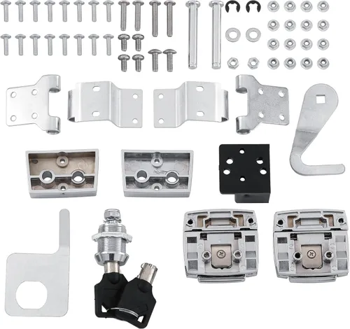Vista 2 de TCMT Paquete de 11 cierres cromados para maletero de maquinilla de afeitar cortada King con llaves para Harley Pack Trunk Electra Glide Road King