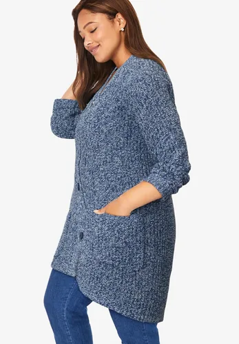 Vista 4 de Woman Within Cárdigan Shaker con botones en la parte delantera de talla grande para mujer