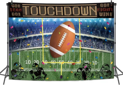 Vista 3 de Fondo de fútbol americano de 7 x 5 pies para fotografía de rugby y deportes para fiestas de fútbol americano, suministros de decoración de fiesta