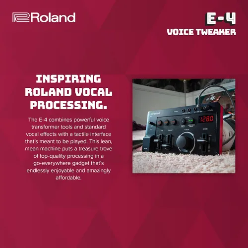 Vista 3 de Roland AIRA Compact E-4 VOICE TWEAKER Herramienta de interpretación vocal con potentes efectos de transformador de voz Vocoder Looper Armonía