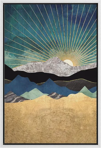 Vista 46 de SIGNFORD Lienzo enmarcado para pared, camino del desierto con cactus, naturaleza silvestre, ilustraciones modernas, arte decorativo, rústico