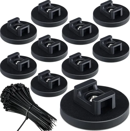 Vista 8 de Yookeer 120 piezas de soporte magnético para cables, multiusos, bases magnéticas de gestión de cables con cremallera resistente, montaje de bridas