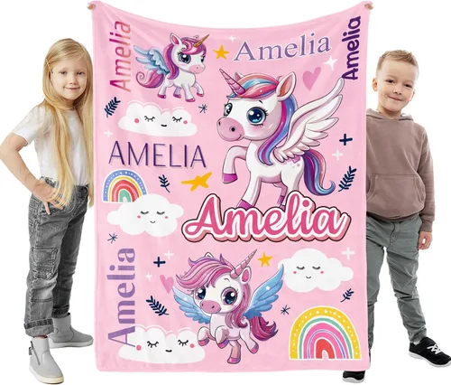 Vista 16 de Manta de bebé personalizada, manta con nombre personalizado para niños, bebés y adultos, mantas con animales personalizadas para niñas, niños
