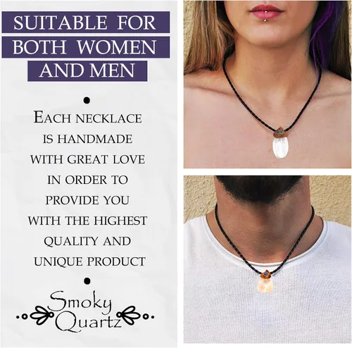 Vista 4 de Pendant Chakra Necklace with Genuine Healing Crystal Stone, Crystals Jewelry for Women and Men, Girls, Boys, Handmade with Love, Spiritual Gifts for
