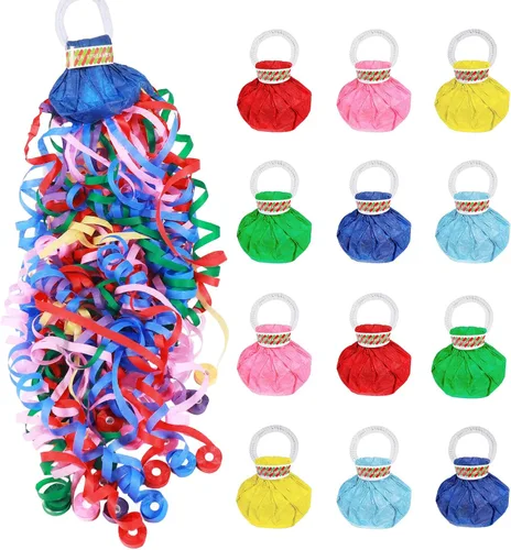 Vista 11 de 12 paquetes de poppers de confeti sin desorden, poppers de serpentinas de graduación, poppers de fiesta para lanzar a mano, petardos de papel mágico