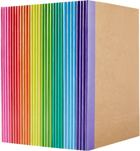 Vista 12 de Paquete de 50 Cuadernos Kraft con Líneas A5 de 8.3x5.5 Pulgadas, Diarios de Viaje Cuadernos al Por Mayor, Cuadernos de Materias 34 Hojas 68 Páginas