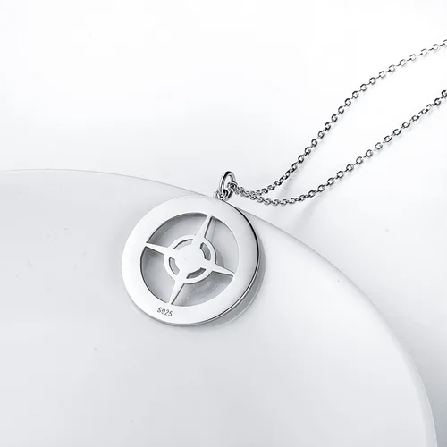 Vista 5 de Alphm Collar con colgante vikingo de plata esterlina S925 para hombres y mujeres, joyería de viaje para graduación, amistad, talismán, joyería