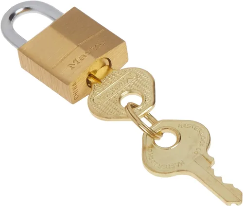Vista 4 de Master Lock 120Q Candados anchos con llave, 3/4 pulgada, latón macizo, 4 unidades, 120Q