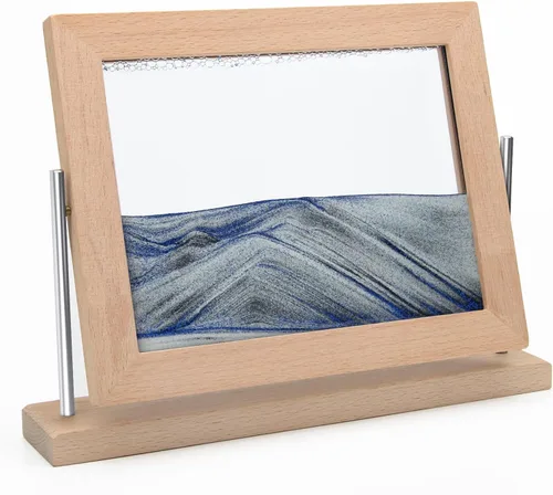 Vista 10 de Coitak Imagen de arte de arena móvil, imagen dinámica de arena, arte de arena móvil de escritorio para decoración del hogar y oficina (oro rosa)