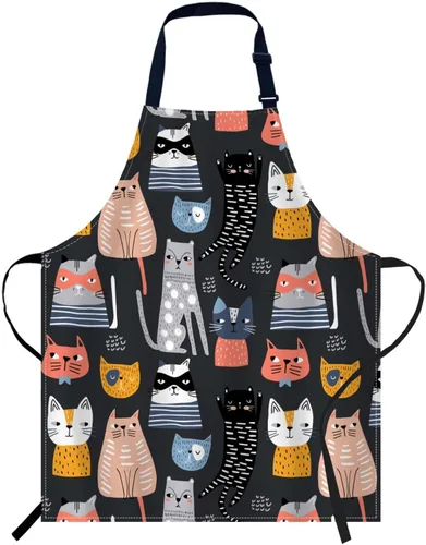 Vista 8 de oFloral Delantal de campo de fútbol americano y pelota, unisex, ajustable, delantal de chef de cocina, delantal para mujeres y hombres para cocina