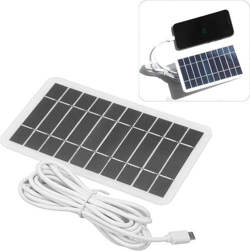 Vista 2 de Panel solar USB, cargadores solares portátiles de 2 W, polisilicio de 5 V de baja potencia para aparatos eléctricos cargador solar con cable USB