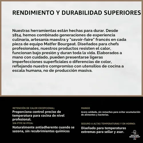 Vista 9 de Matfer Bourgeat Sartén para crêpes de acero al carbono negro, 7