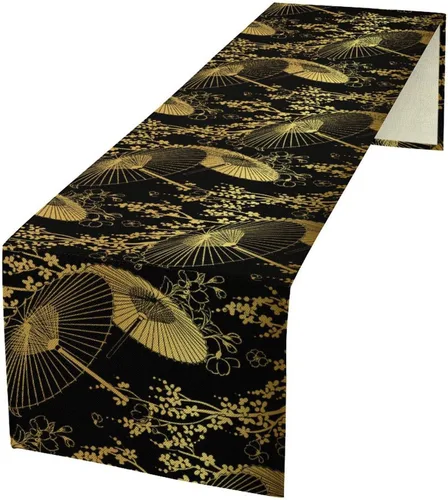 Vista 44 de Camino de mesa de dragón chino, Asia mitológico abstracto, camino de mesa para cocina, comedor, boda, fiesta, vacaciones, 13 x 36 pulgadas