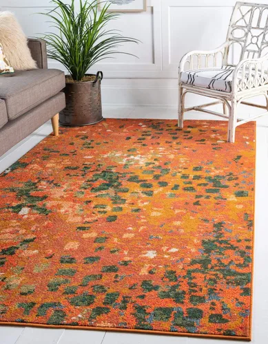 Vista 18 de Unique Loom Jardin Collection - Alfombra moderna, vibrante, abstracta y colorida (rectangular de 2 x 3 pies, multi/azul)