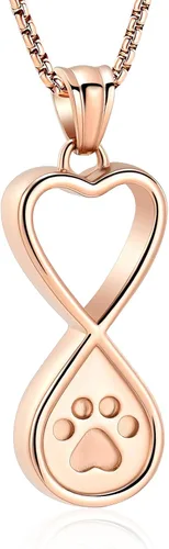 Vista 18 de Oinsi Infinity Love Joyería de Cremación de Mascotas para Cenizas de Perro/Gato Recuerdo Funerario Collar con Colgante de Urna Joyería Conmemorativa