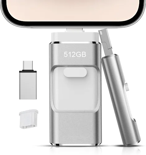 Vista 9 de 512GB Flash Drive[No App Required] Intended for Phone Tablet Androidphone and Computers, 4 in 1 Photo Stick for Phone Memory Storage Easily Backup