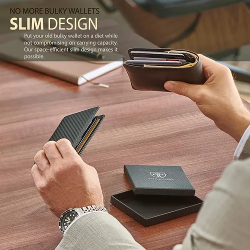 Vista 3 de Cartera con clip para dinero con compartimento para monedas bloque RFID de Nueva York minimalista mini billetera delgada plegable para hombres
