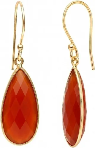 Vista 10 de Gempires - Aretes largos de gota con piedras preciosas facetadas para mujer