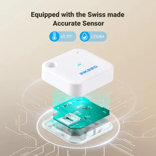 Vista 3 de Inkbird - Monitor de sensor de temperatura y humedad Wi-Fi con alarmas