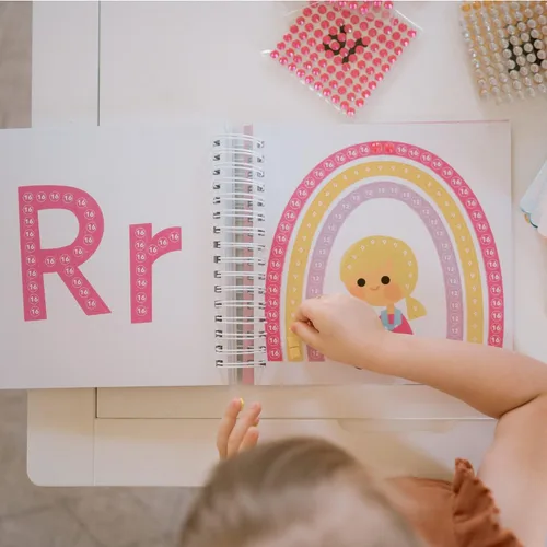 Vista 4 de Cupkin - Kits de calcomanías de mosaico para niños y adultos, kit de manualidades de mosaico ABC para niños y niñas, kit de mosaico por números