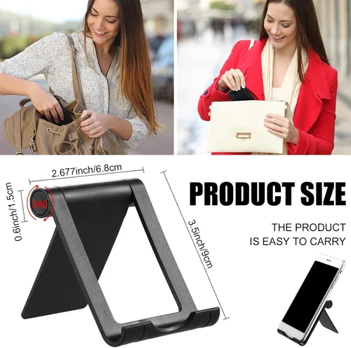 Vista 3 de Fabbay Soporte plegable para teléfono celular, 40 unidades, multiángulo, soporte universal para teléfono celular, base portátil para teléfono Negro