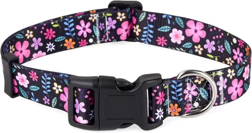 Vista 42 de Mihqy - Collar de perro, patrones geométricos florales, tribales, bohemios, collar de estilo étnico, suave y ajustable, para perros pequeños