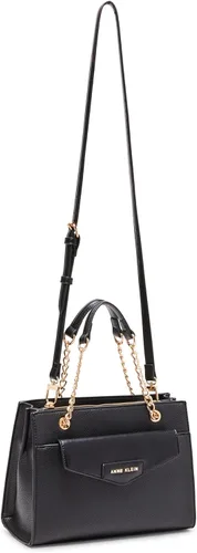 Vista 4 de Anne Klein Bolso 2 para 1 con bolsa desmontable, negronegronegro-blanco, negronegronegro-blanco