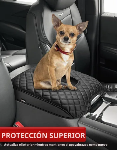 Vista 3 de KBH Funda para reposabrazos de consola central para Cadillac Escalade 2015-2020, borde de cuero de vinilo, protector de cojín de consola central