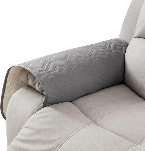 Vista 37 de Genina Juego de 2 Fundas de Reposabrazos para Sofá 100% Impermeables, Fundas para Reposabrazos de Sofá, Sillón, Protectores Antideslizantes