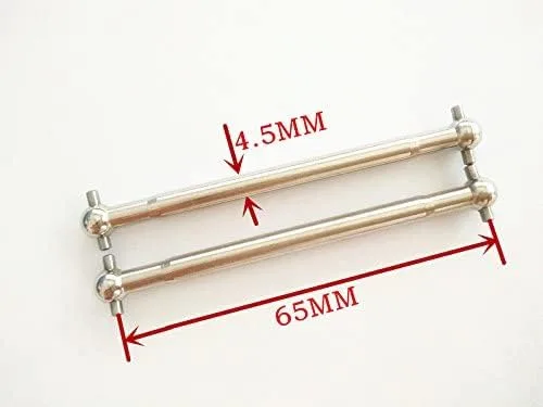 Vista 2 de Harden Steel Drive Shaft 6X65MM - Juego de 2 piezas para H-P-I Savage XS Flux 66655 Plata