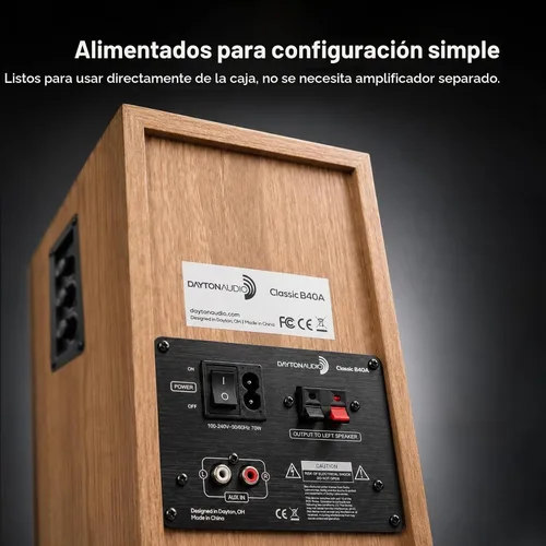 Vista 7 de Dayton Audio Par de bocinas de estante Classic B40A con Bluetooth (Madera, 4 pulgadas)