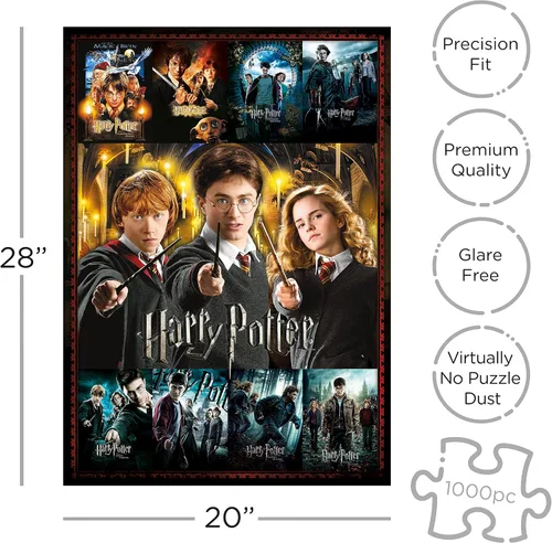 Vista 2 de AQUARIUS Collage de pósteres de película de rompecabezas de Harry Potter (rompecabezas de 1000 piezas) – Mercancía y coleccionables de Harry Potter