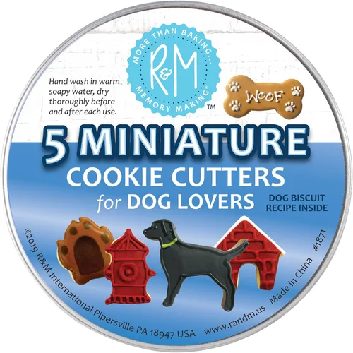 Vista 8 de R&M International Cortadores de galletas de hueso de perro, huesos surtidos e hidrante de fuego, juego de 4 piezas