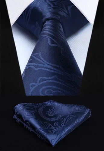 Vista 6 de HISDERN Conjunto de 3 piezas de chaleco formal para hombre, chaleco formal de cachemira floral jacquard corbata bolsillo cuadrado chalecos